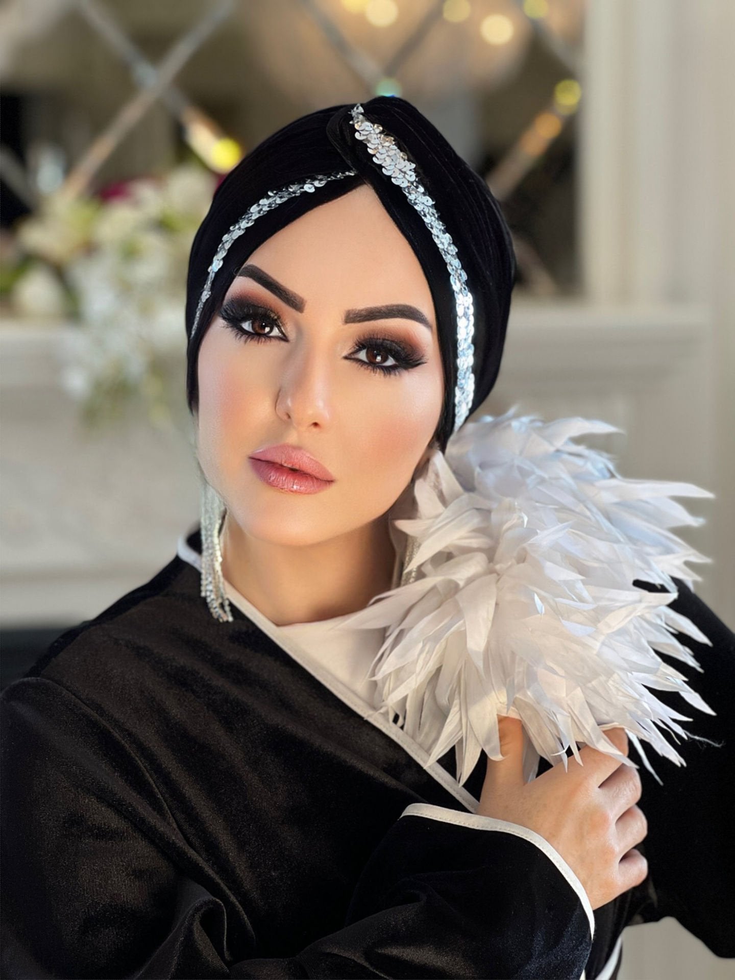Velvet Silverline Turban