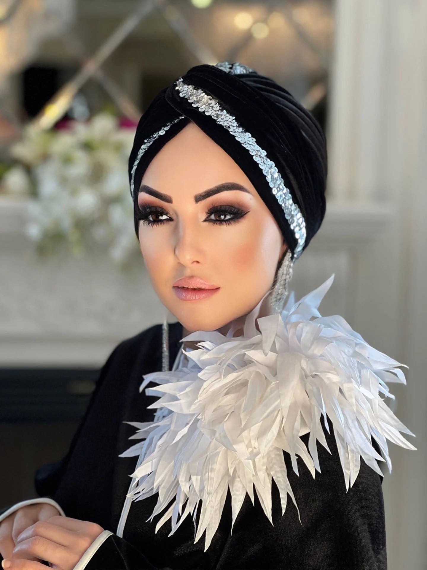 Velvet Silverline Turban