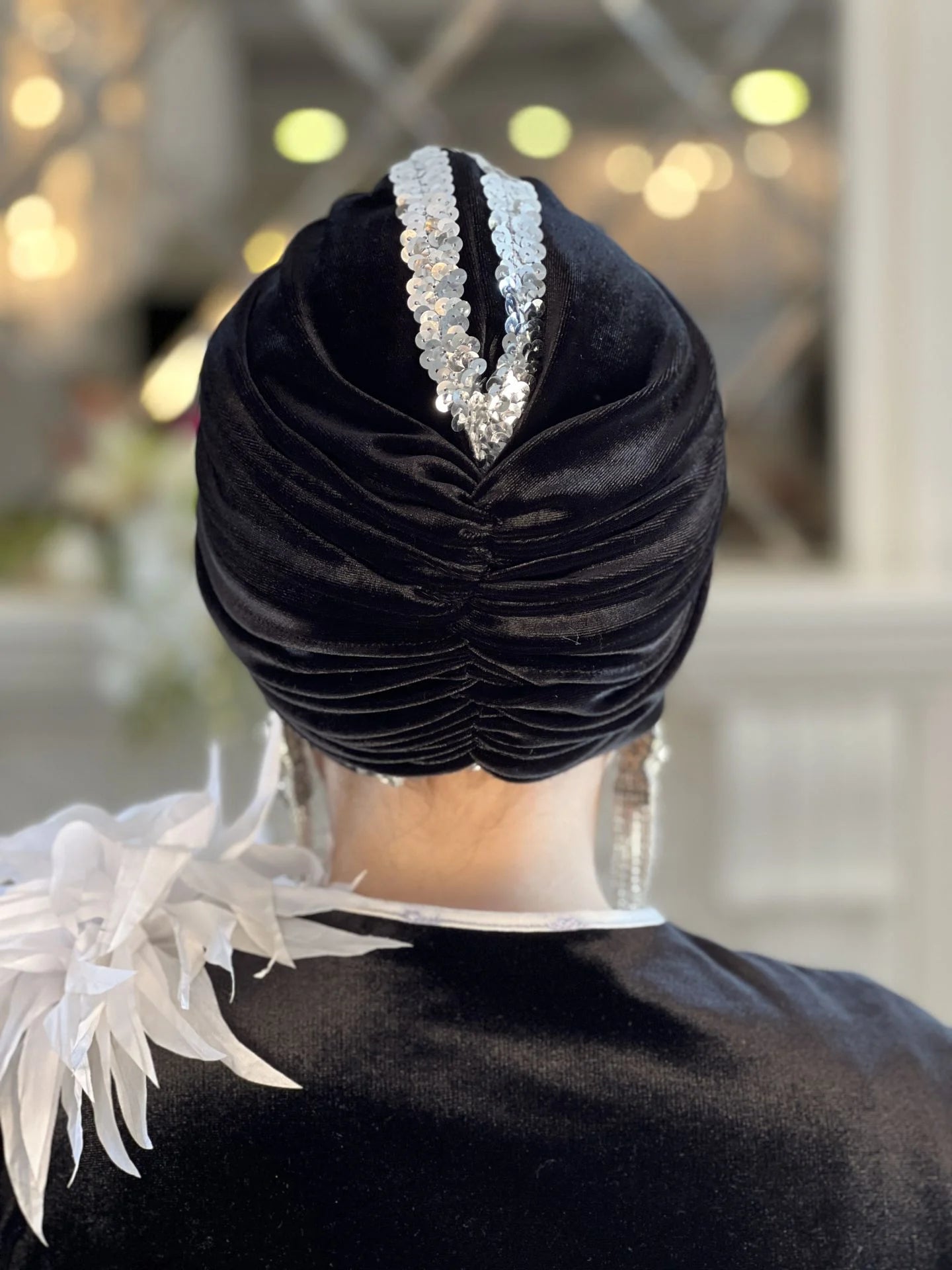 Turbante Silverline de terciopelo