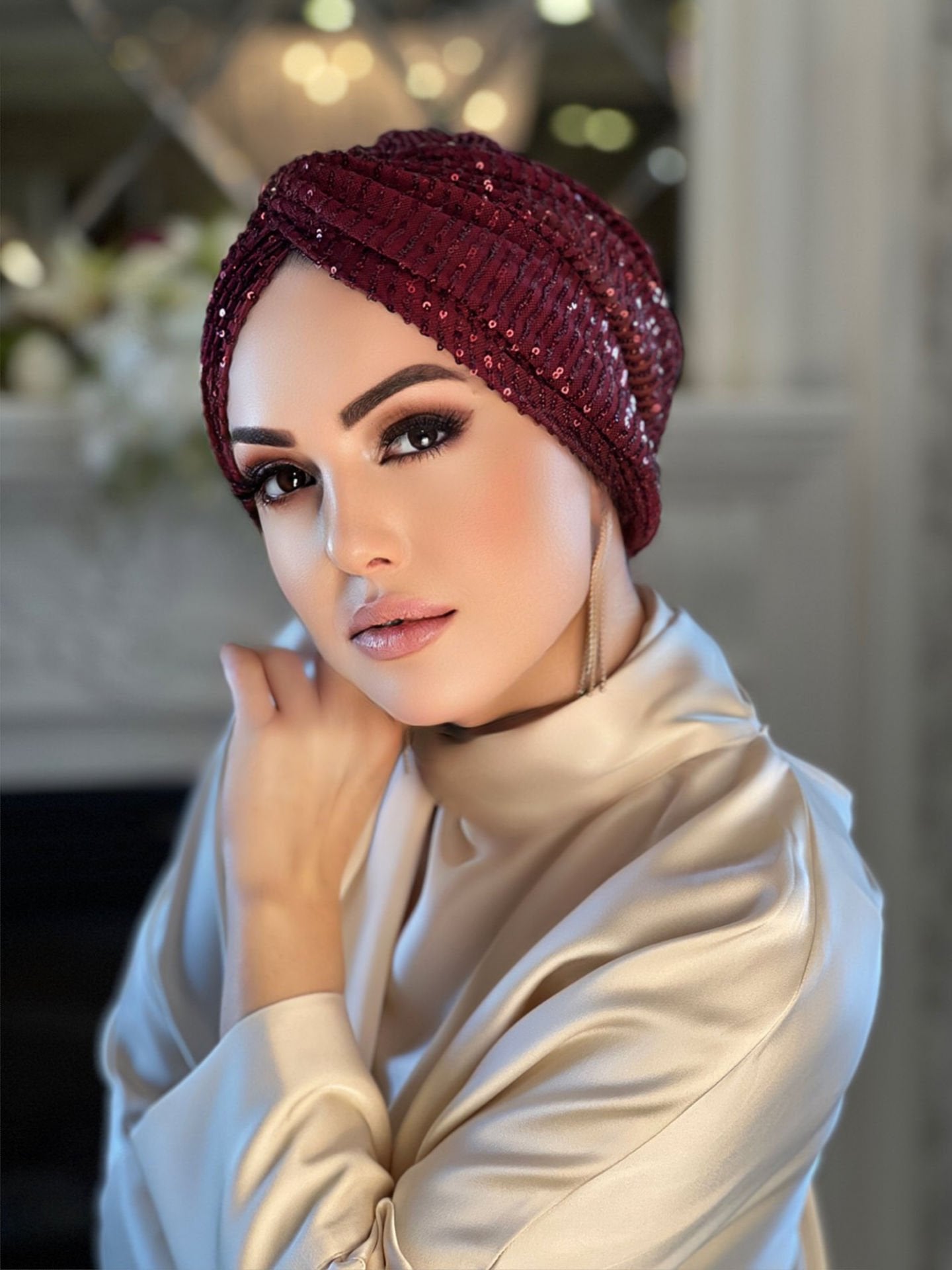 Crossfront Sequin Turban