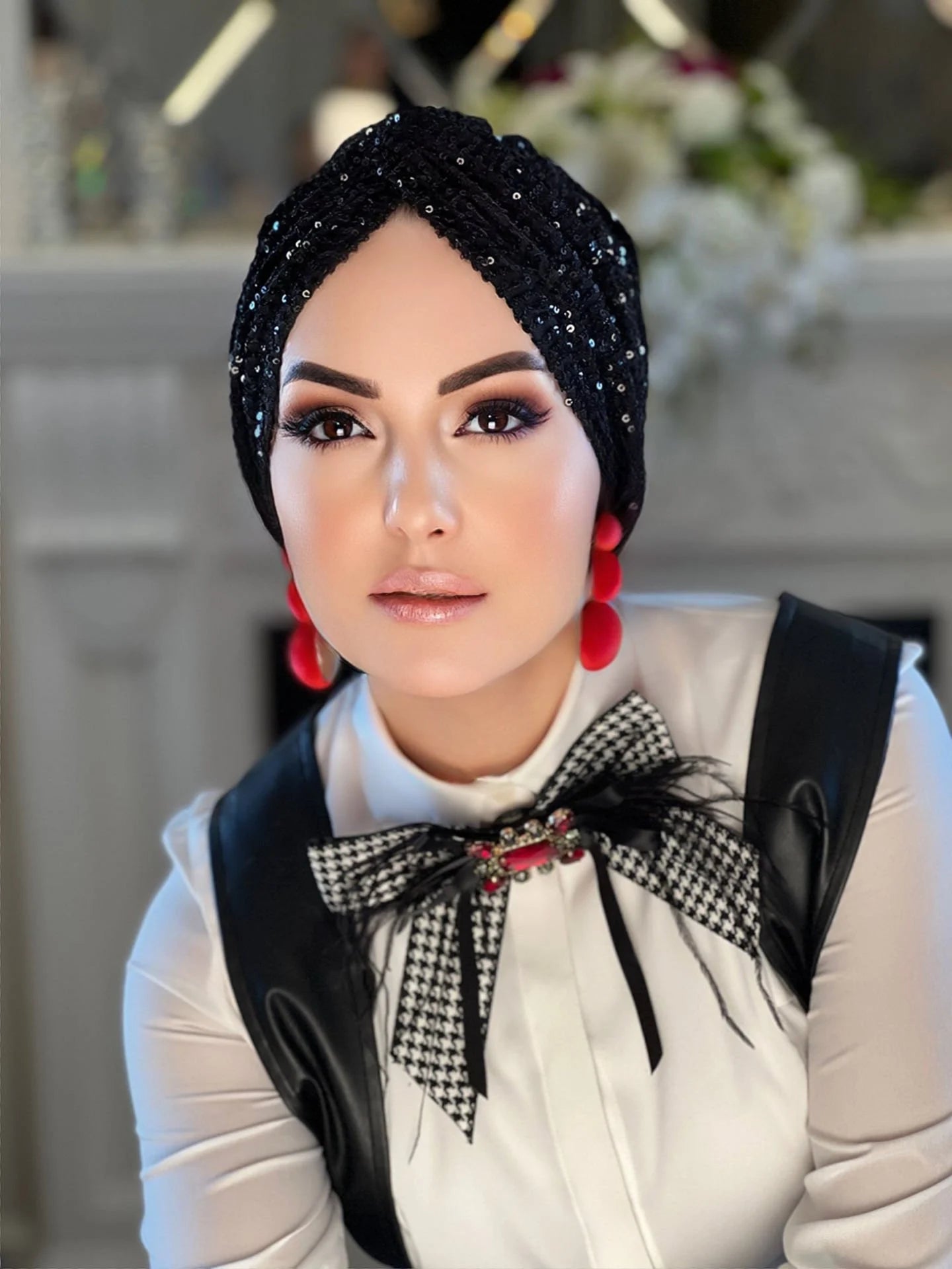 Crossfront Sequin Turban