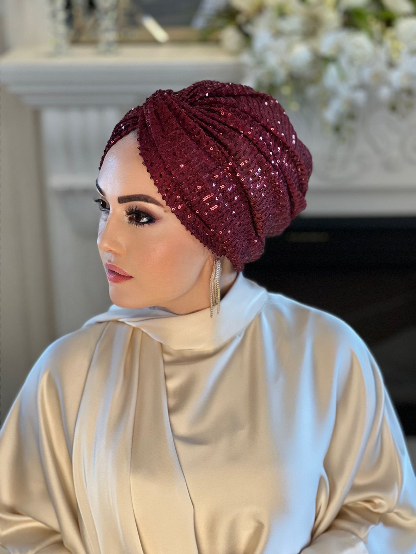 Crossfront Sequin Turban