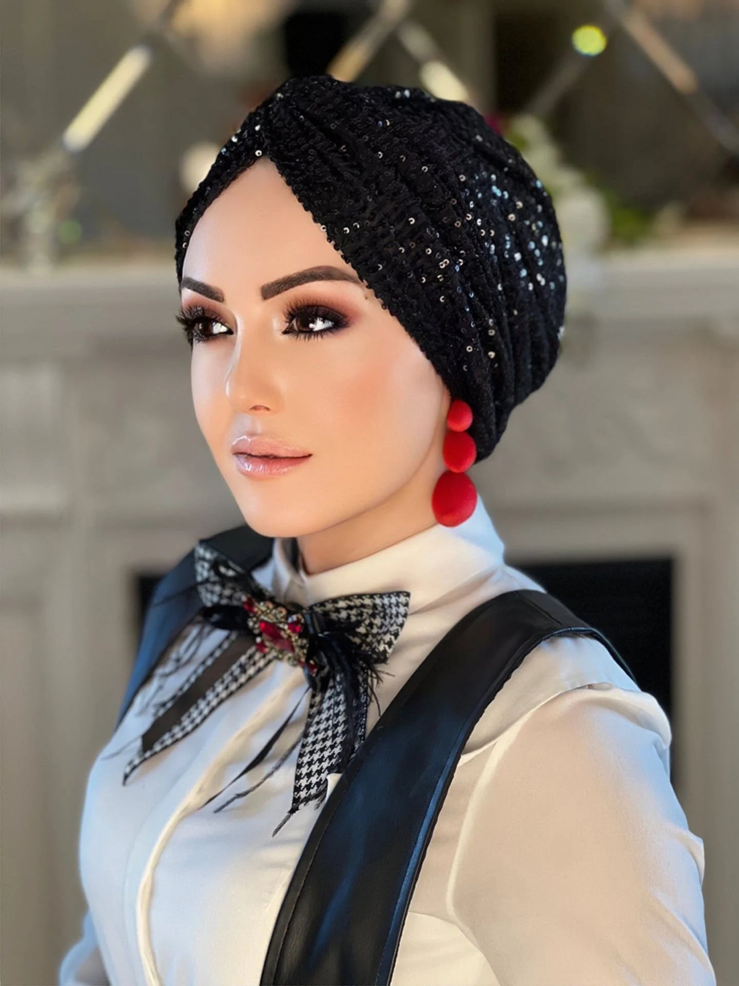 Crossfront Sequin Turban