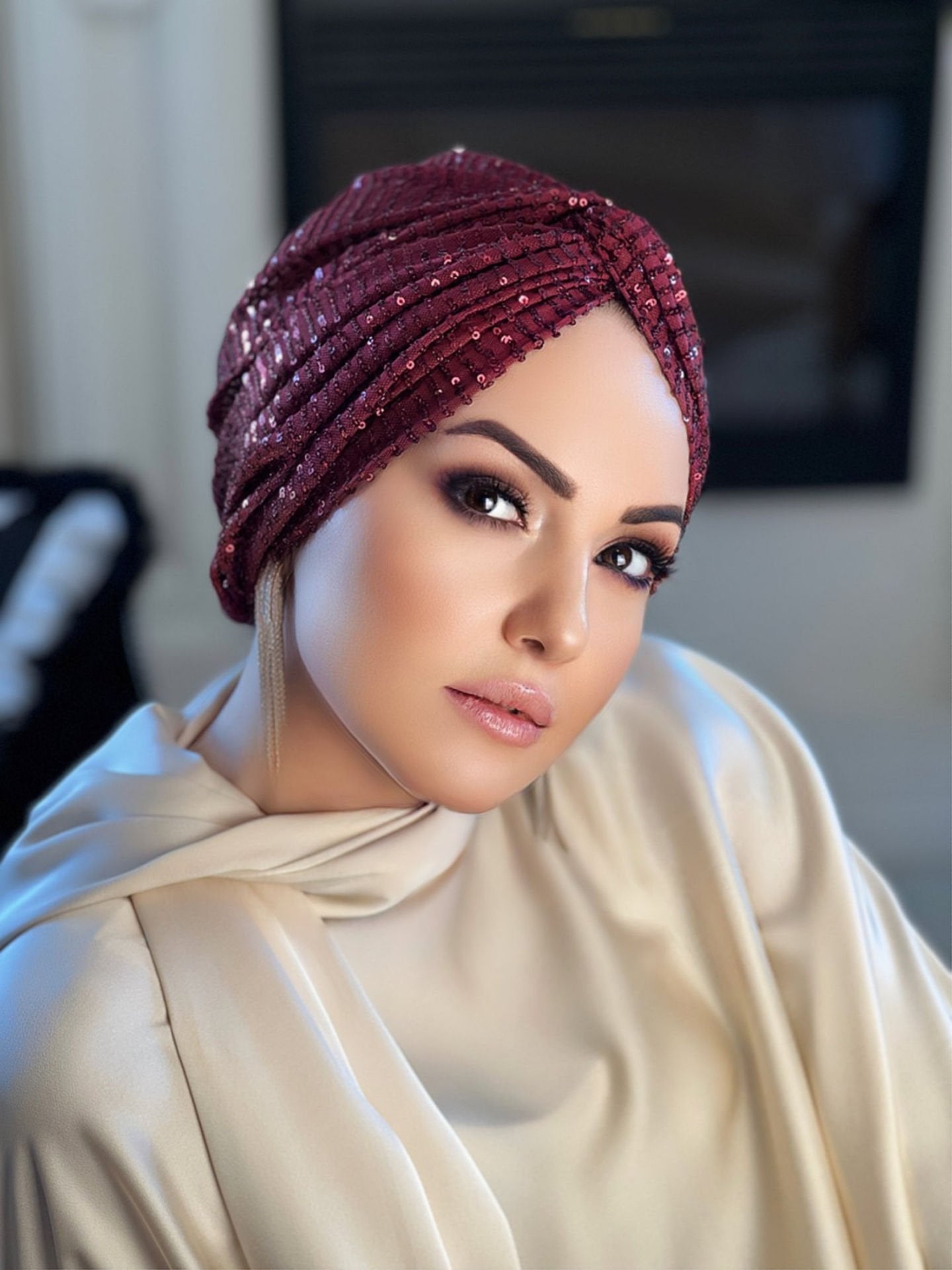 Crossfront Sequin Turban