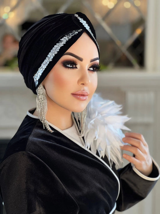 Velvet Silverline Turban